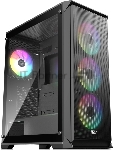 Корпус без блока питания Raijintek ARCADIA 41-MS4, Midi-Tower, TG, 1x120мм + 3x120мм ARGB, 2xUSB-A 3.0 + 1xUSB-C, ATX, mATX, mITX Black