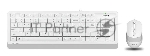 Комплект клавиатура+мышь A4Tech FStyler F1010 проводной, USB, 1600 DPI, белый/серый