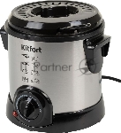 Фритюрница Kitfort KT-2009 серебристый/чёрный, 1000 Вт, 1 л, 0.25 кг, антипригарное покрытие