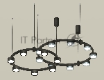 Светильник Ambrella light XR92091210/16 SBK/PPH/PBK черный песок/графит полированный/черный полированный GX53