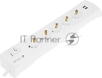 Сетевой фильтр 5 гнезд, 3м, 3х1,5мм², с автовыкл, 2 USB, белый Kranz, вид 15