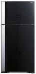 Холодильник Hitachi R-VG660PUC7-1 GBK черный стекло двухкамерный 405/145л морозилка сверху No Frost