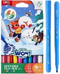 Фломастеры Deli EC173 Colorwow круг. Вентилируемый стираемые 8цв., вид 5