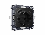 Комплект механизма электрической розетки OMEGA Черный матовый 2USB A+C 20W (быстрая зарядка) с/з QUANT (OP8100, VM160) MO810010