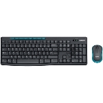 Комплект клавиатура+мышь Logitech MK275 беспроводной, USB, 1000 DPI, голубой/чёрный