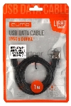 Кабель Qumo light series, USB-Type C, 1м, 5В, 1A, опл. PVC, кон. PVC, круглый, черный