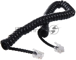 Телефонный шнур витой для трубки Greenconnect 1.0m, RJ9 4P4C (джек) черный, GCR-50963