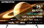 Телевизор Skyworth 75" 75X66H черный/серый Mini-LED UHD 120Hz Smart TV Google TV 2GB/32GB