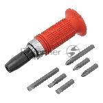 Отвертка ударно-поворотная MATRIX 11579 1/2", набор бит, 6 шт., обрезиненная ручка, в пласт. боксе