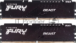 Оперативная память Kingston Fury Beast, DDR5, 32GB (2x16GB), 5200MHz, CL40, DIMM, радиатор, черный