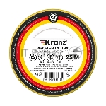Изолента ПВХ Kranz 0.13х19 мм, 25 м, желто-зеленая (5 шт./уп.)