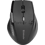 Мышь беспроводная Defender Accura MM-365 черный, 1600 dpi, радиоканал, USB, кнопки - 6