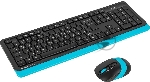 Комплект клавиатура+мышь A4Tech FStyler FG1010 беспроводной, USB, 2000 DPI, чёрный/синий