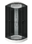 Душевая кабина BAU Nimb с поддоном 90x90х215, прозрачное закаленное стекло, черный матовый профиль,