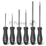 Набор отверток Home Series Deli HT1006 6шт SL3x75+SL5x100+SL6x150+PH0x75+PH1x100+PH2x150 Эксклюзивный дизайн. Рукоятка из высококачественного софттач пластика