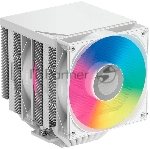 Кулер для процессора PCCooler RT720 TC ARGB WH (270W, 4-pin PWM, 157.5mm, Al/Cu, 7x6mm, ARGB, 2x120mm, 73.32CFM, 34.9dBA, 2200RPM, S: 1851/1700/1200/115X, AM5/AM4, white)
