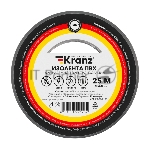Изолента ПВХ Kranz 0.13х15 мм, 25 м, серая (5 шт./уп.)