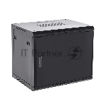 Шкаф коммутационный Rexant настенный 9U 600x600 мм пер. дв. металл черный