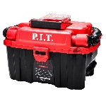 Строительный пылесос P.I.T. PVC20H-10A SOLO красный, питание от аккумулятора, 200 Вт, уборка сухая/влажная/выдув, пылесборник 10 л