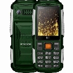 Мобильный телефон BQ 2430 Tank Power зеленый/серебристый