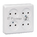 Розетка 4-м ОП Этюд 16А IP20 без заземл. белый SchE PA16-205B