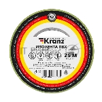 Изолента ПВХ Kranz 0.13х15 мм, 25 м, желто-зеленая (5 шт./уп.)