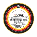 Изолента ПВХ Kranz 0.13х15 мм, 25 м, желтая (5 шт./уп.)