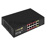 Коммутатор ExeGate EDES-1010D.8PoE-96W, 8×100 Мбит/с PoE + 2×100 Мбит/с, неуправляемый