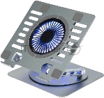 Подставка для ноутбука Digma D-NCP170-1xRGb110-360 17" 240x230x50мм 28дБ 2xUSB 1x 110ммFAN 940г Fan-control алюминий серый