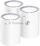 Маршрутизатор Cudy BE3600 Wi-Fi 7 Mesh Solution Gigabit Dual Band 3-Pack, Chipset Broadcom, 802.11be/ax/ac/a/b/g/n, 2882Mbps at 5GHz + 688Mbps at 2.4GHz, 3 x 10/100/1000Mbps Ports, Internal antennas, Zerotier/PPTP/L2TP/OpenVPN/WireGuard, MLO, MU-MIMO, Guest network, WPS, DDN, вид 2