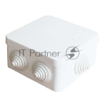 Коробка распр. ОП 84х84х45 7 выходов 3 гермоввода IP54 крышка защелкивающаяся бел. Epplast 120071