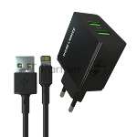 Сетевое зарядное устройство MORE CHOICE (4610196409875) NC11i 2USB 2.4A для Lightning 8-pin черный