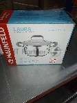 (Поврежденная упаковка) Кастрюля MAUNFELD LAURA MCS40S08GR из нержавеющей стали со стеклянной крышкой, 22 см, 4 л. (Поврежденная упаковка.)