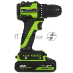 Дрель-шуруповерт Greenworks DD345, 24 В, 0 Ач, 45 Нм, бесщеточный