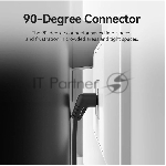 Патч-корд Vention прямой UTP cat.6a, RJ45 угол 90 - 2м. черный