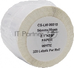 Этикетки Cactus CS-LW-99015 сег.:70x54мм черный белый 320шт/рул Dymo Label Writer 450/4XL
