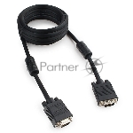 Кабель VGA Premium Cablexpert CC-PPVGA-10-B, 15M/15M, 3.0м, черный, тройной экран, феррит.кольца, пакет
