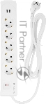Сетевой фильтр 5 гнезд, 3м, 3х1,5мм², с автовыкл, 2 USB, белый Kranz, вид 10