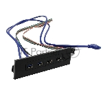 Планка USB на переднюю панель ExeGate U5H-614, 5.25", 2*USB+2*USB 3.0, черная, подсоед-е к мат.плате