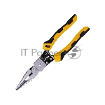 Удлиненные плоскогубцы многофункциональные Deli DL101008 220мм, (зажим/резка/зачистка/обжим), сталь Cr-V, двухкомпонентная рукоять