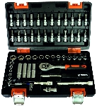 Набор инструментов ВИХРЬ 1/4", CrV, пластиковый кейс 57 предм