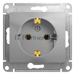 Механизм розетки 1-м СП Glossa 16А с заземл. алюм. SchE GSL000343