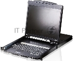 Переключатель KVM Консоль управления 16-портовый LCD 19"(1280x1024), лат./рус. клав., 16-портовый KVM-переключатель, +1 remote user(SPHD18(Male)),2хUSB(Тип а Female), KVM-порты: SPHD15(Female), каскадирование. 16P Dual RAIL LCD KVMP SWITCH 19INCH