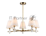Люстра Ambrella light LH75044/5 BS/WH латунь/белый E14*5 max 40W D700*580