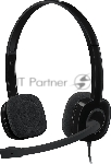 Гарнитура Logitech H151 чёрный, проводная, 3.5 мм