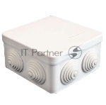 Коробка распр. ОП 105х105х56 7 выходов 4 гермоввода IP54 крышка защелкивающаяся бел. Epplast 100011