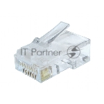 Вилка RJ-45 (8P8C) LC-8P8C-002 универсальная cat.6, контакты 30 микродюймов" (100 шт.)