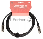Кабель MIDI FORCE MCC-02/3MIDI DIN 5-pin - MIDI DIN 5-pin, высококачественный, диаметр 6 мм, для подключения синтезаторов, звуковых модулей и др. оборудования, профессиональные металлические разъемы, длина 3 м, черный