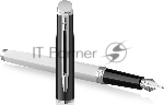 Ручка перьевая Waterman Hemisphere Colour Blocking (2202843) черн/белый F сталь нержавеющая подар.кор.