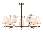 Люстра Ambrella light LH75045/7 BS/WH латунь/белый E14*7 max 40W D840*580